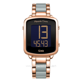 Alexandre Christie AC 9381 LH Blue Rosegold Stainless Steel Free Leather Strap